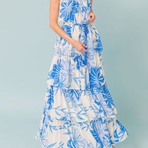A printed maxi dress